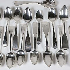 Collection of 28 Misc. Coin and Sterling Silver Flatware by Various Makers