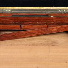 Brass Bound Burl Wood Traveling Desk Box, 19th Century