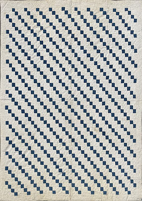 Irish Chain Blue and White Vintage Quilt