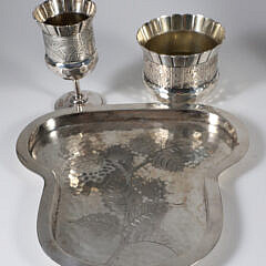 Rogers-Smith Silver Plated Pitcher, Bowl, Wine Glass, and Tray