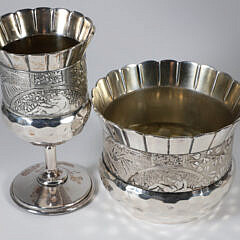 Rogers-Smith Silver Plated Pitcher, Bowl, Wine Glass, and Tray