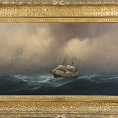 Gideon Jacques Denny Oil on Canvas "Ship in Stormy Seas"