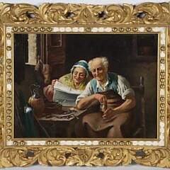 Continental Oil on Canvas "Interior Scene", 19th Century