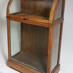 Vintage Oak Dome Top Cane or Walking Stick Display Showcase