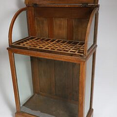 Vintage Oak Dome Top Cane or Walking Stick Display Showcase