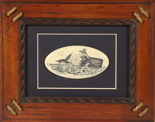 K. Mcclelland Scrimshaw Plaque "The Legendary Ride of John Tabor"