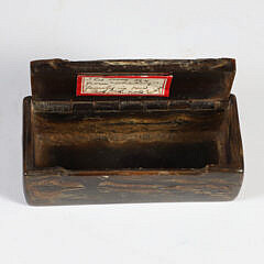 Buffalo Horn Snuff Box and a Whale Bone Handle Saw, 19th Century