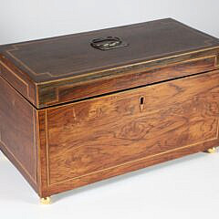 English Inlaid Tea Caddy, Early 19th Century