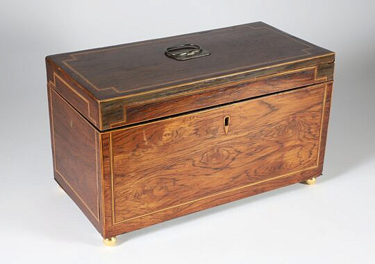 English Inlaid Tea Caddy, Early 19th Century