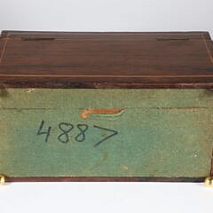 English Inlaid Double Compartment Tea Caddy, early 19th Century
