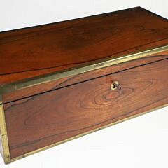 Rosewood and Brass Lap Box, 19th Century