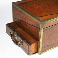 Brass Bound Exotic Wood Lap Box, 19th Century