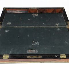 Brass Bound Exotic Wood Lap Box, 19th Century