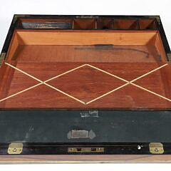 Brass Bound Exotic Wood Lap Box, 19th Century
