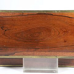 Brass Bound Exotic Wood Lap Box, 19th Century