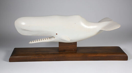 Gary Schweighardt "Moby Dick" Painted Wood Sculpture, 1985 on Stand
