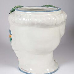Giamoco Alessi Sicilian Pottery Face Vase Vessel from Caltagirone