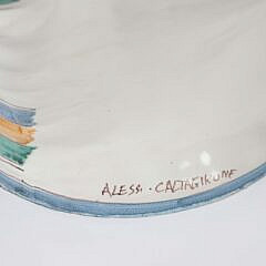 Giamoco Alessi Sicilian Pottery Face Vase Vessel from Caltagirone