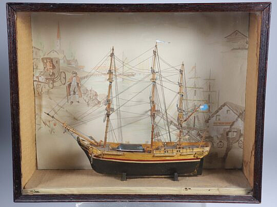 Glazed Cased Model of a British Frigate