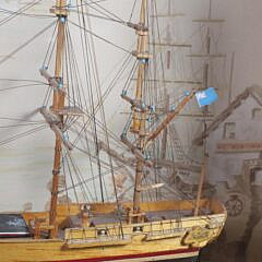 Glazed Cased Model of a British Frigate
