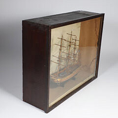 Glazed Cased Model of a British Frigate