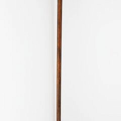 Mechanical Carved Wood Cat Head Walking Stick, 19th Century