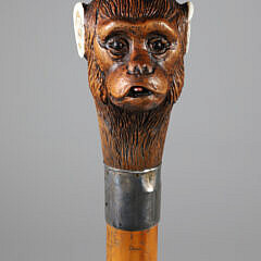Mechanical Carved Wood Monkey Walking Stick