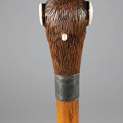 Mechanical Carved Wood Monkey Walking Stick