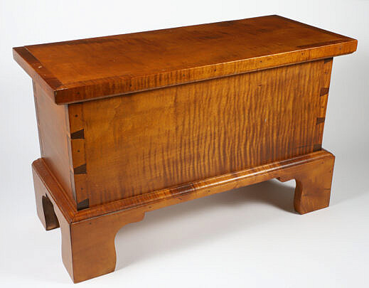 Eldred Wheeler Tiger Maple Miniature Blanket Chest