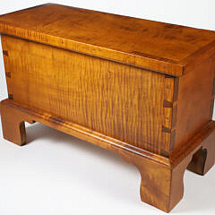 Eldred Wheeler Tiger Maple Chippendale Style Miniature Blanket Chest