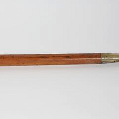 Mechanical Carved Wood Dog Head Walking Stick, 19th Century