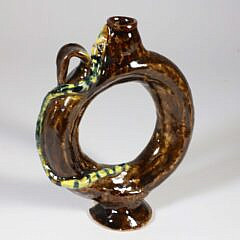 Antique Majolica "Ring" Jug