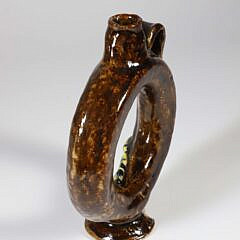 Antique Majolica “Ring” Jug with Wraparound Snake