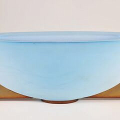 George Bucquet Cast Glass and Copper Leaf Bowl, 2003