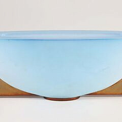 George Bucquet Cast Glass and Copper Leaf Bowl, 2003