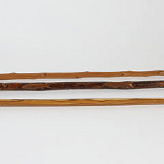 Three Carved Wood Whippet Dog Head Canes, 19th Century