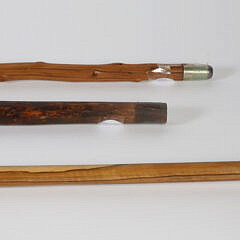 Three Carved Wood Whippet Dog Head Canes, 19th Century