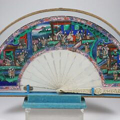 Chinese Export Painted Fan, 19th Century