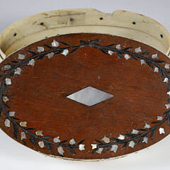 Whaleman Made Antique Whale Bone and Inlaid Wood Ditty Box, circa 1840