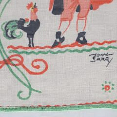Twelve Vintage Tony Sarg Whimsical Printed Linen Table Napkin