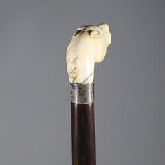 Carved Horse Head Grip Cane, 19th Century