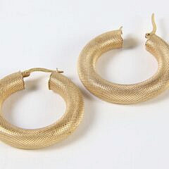 153-5655 14k Gold Mesh Hoop Earrings A 8396 JPG