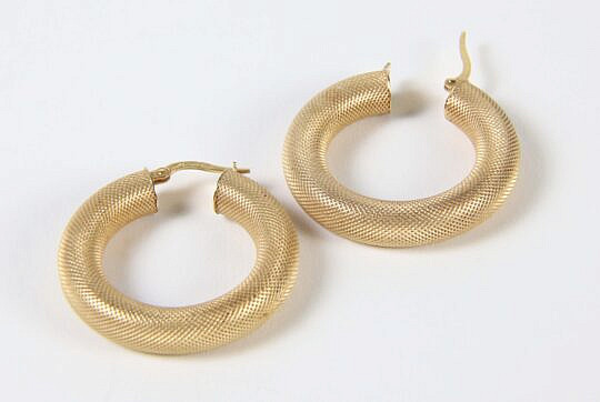 153-5655 14k Gold Mesh Hoop Earrings A 8396 JPG