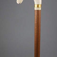 Finely Carved Horse Head Wearing Bridle Cane, 19th Century
