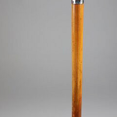 Silver Overlay Whippet Dog Head Grip Cane, 19th Century