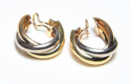 16-5635 Cartier 18k Trinity Earrings A IMG_8781
