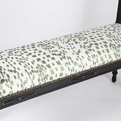Regency-Style Window Bench with Upholstered Seat in Ebonized Finish