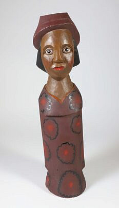 Carved Wood Sculpture of a Woman