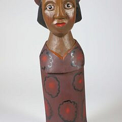 Carved Wood Sculpture of a Woman
