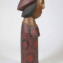 Jose Leoncio Carved Wood Sculpture of a Woman